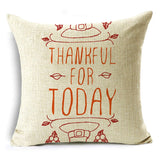 Xpoko Europe And American Thanksgiving Pillowcase Pumpkin English Alphabet Sofa Car Lumbar Cushion Cover 40*40Cm/45*45Cm/50*50Cm