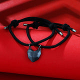 Xpoko New Heart Magnetic Couple Bracelet For Women Men Lovers Matching Hand-Woven Cat Paw Luminous Bracelet Adjustable Paired Jewelry