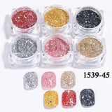 6Pcs Iridescent Glitter Opal Powder Nail Mylar Flakes Aurora Shatter Glass Nail Flakies Mermaid Sequins Manicure GLJG01-06