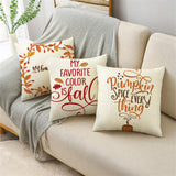 Xpoko Europe And American Thanksgiving Pillowcase Pumpkin English Alphabet Sofa Car Lumbar Cushion Cover 40*40Cm/45*45Cm/50*50Cm