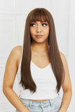 90s lob Full Machine Long Straight Synthetic Wigs 26''