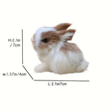 Xpoko - Four-color Mini Realistic And Cute White Plush Rabbit, Easter Christmas Rabbit Simulation Rabbit Toy,  Model Birthday Gift Home Ornaments,  Photography Props Mori Wedding Ornaments