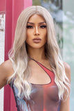 Back to School 13*2" Lace Front Wigs Synthetic Long Wave 24" 150% Density in Medium Blonde Highlights