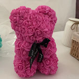 Xpoko - 1pc Rose Bear Artificial Foam Flowers Bear Made Of Roses For Valentines Day, Mothers Day, Anniversary, Wedding Gifts 6.69*9.05in Mother's Day Gifts Birthday Gifts