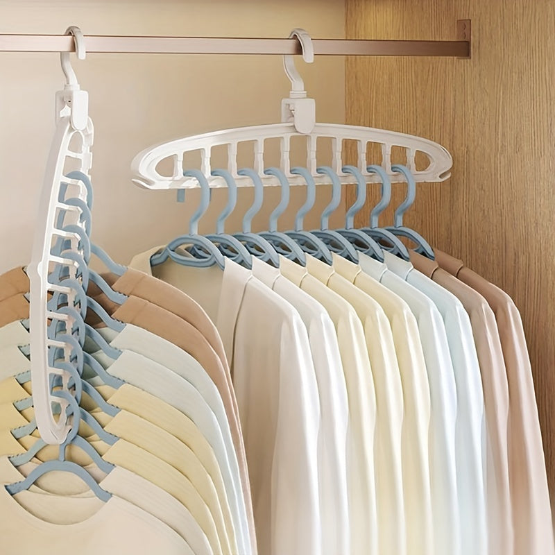 Xpoko - 1pc Space Saving Multi-Hole Clothes Hanger For Home, Dorm, And Travel - Foldable Drying Rack For Trousers, Shirts, And Skirts