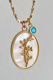 Back to school Flower Shell Pendant Copper Necklace