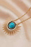 Back to school Turquoise 14K Gold Plated Pendant Necklace