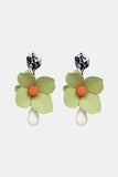 Back to school Bloosm Flower and Teardrop Resin Dangle Earrings