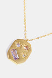 Back to school Inlaid Zircon Pendant Stainless Steel Necklace