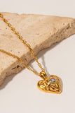 Back to school Heart Pendant Stainless Steel Necklace
