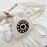 Xpoko Fashion Bags Telephone Shaped PU Leather Shoulder Bag