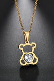 Xpoko Bear Pendant Stainless Steel Necklace