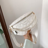 Xpoko Fashion Bags Leather Pearl One-shoulder Belt Bag