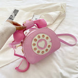 Xpoko Fashion Bags Telephone Shaped PU Leather Shoulder Bag