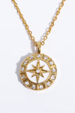 Back to school Zircon Decor North Star Pendant Copper Necklace