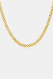 Xpoko back to school 18K Gold Plated Curb Chain Necklace