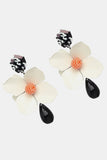 Back to school Bloosm Flower and Teardrop Resin Dangle Earrings