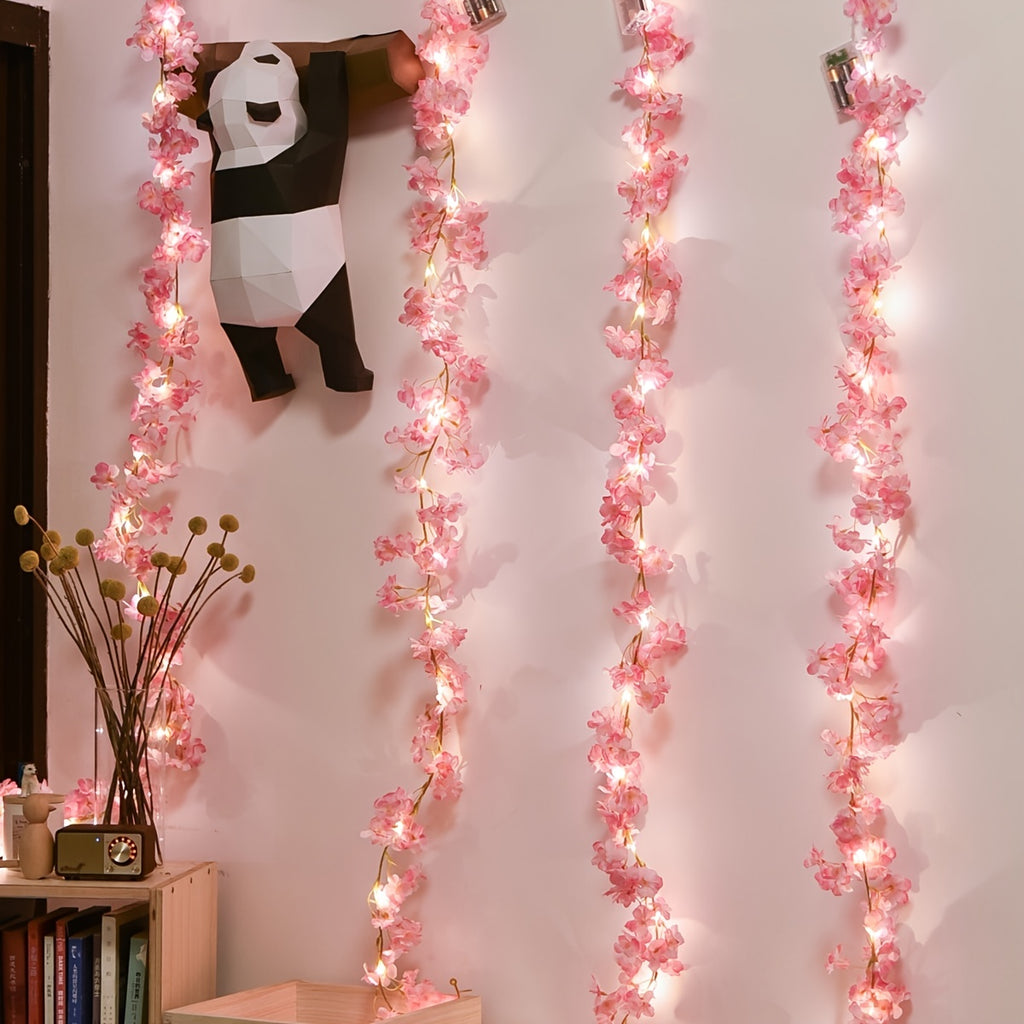 Xpoko - 1 Roll, LED Cherry Blossom Lamp String Yard Light New Year Decorations, NOT INCLUDED BATTERIES (1pc 6.56ft 20 Led), Mother's Day Gift, Mother's Day Decor