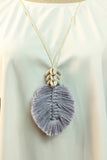 Xpoko Back to school Leaf Macrame Pendant Necklace