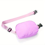 Solid Color Durable Chest Bag, Buckle Nylon Versatile Fanny Pack, Waterproof Sport Adjustable Strap Crossbody Waist Bag