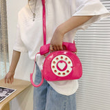 Xpoko Fashion Bags Telephone Shaped PU Leather Shoulder Bag