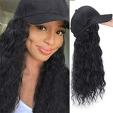 Xpoko - LightBrown Fashion Patchwork Long Curly Wig Hat