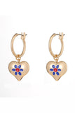 Back to school Contrast Copper Heart Drop Earrings