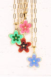 Back to school Flower Pendant Stainless Steel Necklace