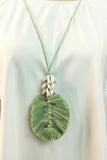 Xpoko Back to school Leaf Macrame Pendant Necklace