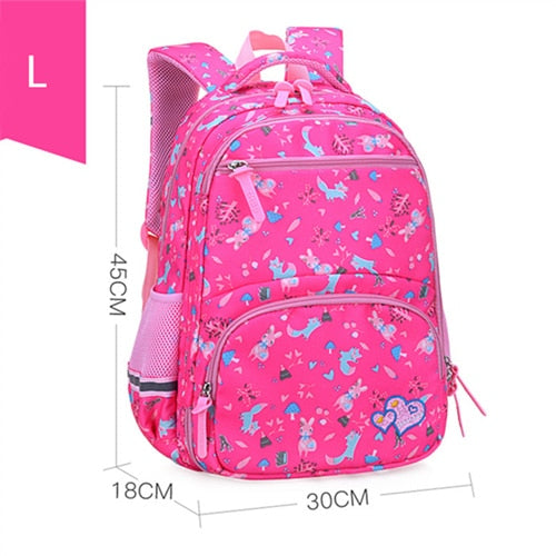 1-6 Flower cartoon printing children school backpack for girls orthopedics school bags for girls suitable for grades sac mochila