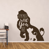 Simba and Mufasa Vinyl Wall Decal Boys Room Decor Lion King Wall Art Sticker Remember Who You Are Vinyl Wall Poster AZ123
