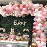 127pcs Pink Balloon Arch Garland Kit White Pink Gold Confetti Latex Balloons Baby Shower Wedding Birthday Party Decorations