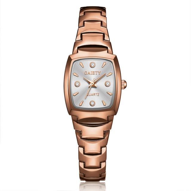 Women Bracelet Watch Rose Gold Fashion Luxury Stainless Steel Wrist Watch Rhinestone Ellipse Creative Ladies Dress Quartz Watch
