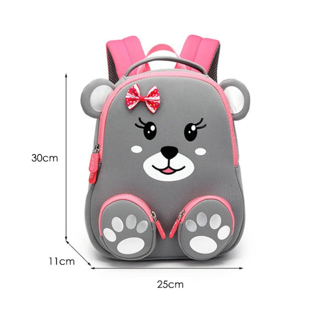 Fashion Kids School Backpack for Girls 3D Lovely Bear School Bags Cute Animals Design Children Backpacks Kids Bag Escolares