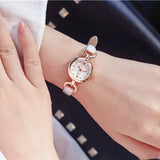 Women Girl Simple Quartz Wrist Watch PU Leather Strap Mini Thin Dial Watches EIG88