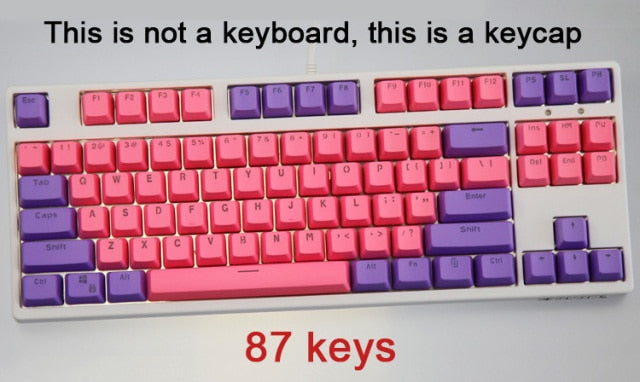 104/87 Key PBT Miami Double Color Backlight Mechanical Keyboard Keycap Universal Column For Ikbc Cherry MX Mechanical Keyboard