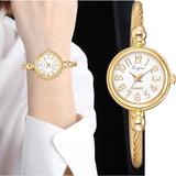 Lvpai Women Small Gold Bangle Bracelet Luxury Watches Stainless Steel Ladies Quartz Wristwatch Brand Casual Women Dress Colck