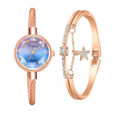 Lvpai Brand New Ladies Watch Small Rose Gold Bangle Bracelet Geometric Glass Surface Women Watches Dress Clock Relogio Feminino