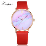2022 Lvpai Brand Women Watches Luxury Leather Strip Marble Dial Dress Wristwatch Ladies Gift Quartz Clock Relogio feminino