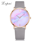 2022 Lvpai Brand Women Watches Luxury Leather Strip Marble Dial Dress Wristwatch Ladies Gift Quartz Clock Relogio feminino