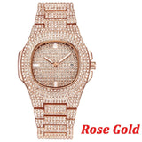 Brand Iced Out Diamond Watch Quartz Gold HIP HOP Watches With Micropave CZ Stainless Steel Watch Clock relogio