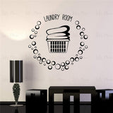 Laundry Room Basket Clothes Bubbles Vinyl Wall Decal Home Decor Art Mural Removable DIY Wall Stickers