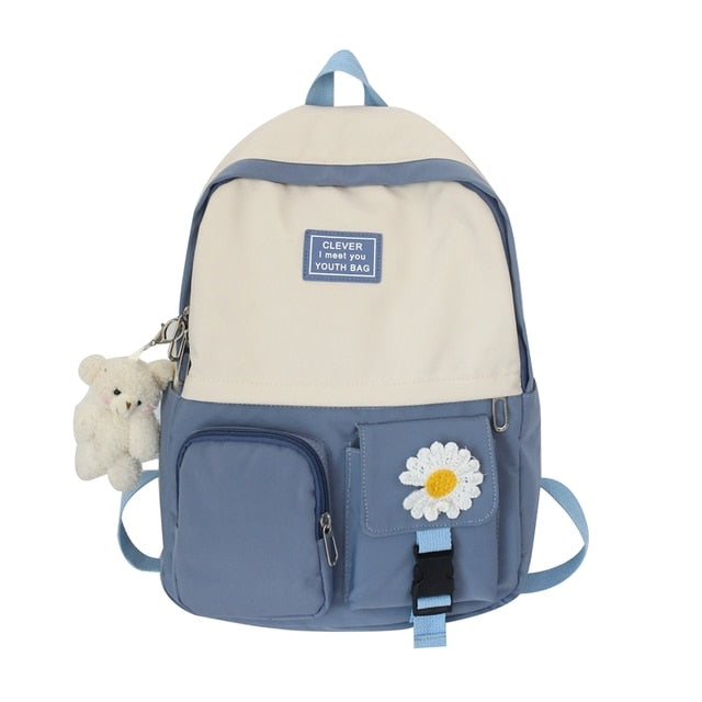Back to school New Female School Bag Waterproof Nylon Backpack for Women Multi Pocket Travel Backpacks for Teenage Girls Book Mochila