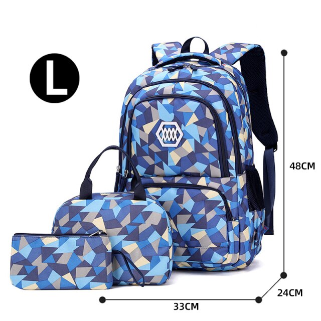 Back to school 3 Set School Backpack Girls School Bags For For Teenage Girl Boy Children Schoolbag High Quality Waterproof Backpacks Kids Bag