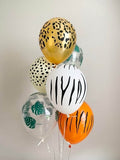 Xpoko 20pcs Palm Leaf Leopard Forest Green Pink Balloons Animal Print Balloons Wild One Safari Party Tropical Jungle Party Decor