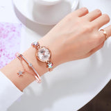 Lvpai Brand Luxury Bracelet Watches Set For Women Fashion Rhinestone Star Bracelet Watch Ladies Dress Watches New Zegarek Damski