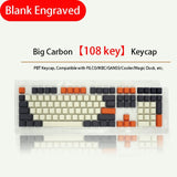 Carbon PBT Sublimation Keycap 108/104/87 Keys Side/Positive/Blank Engraved Keycaps For Ikbc Cherry MX Annie Mechanical Keyboard