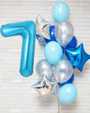 12pcs/lot boy Birthday Balloons with 40inch blue Number baloon 3/3rd Birthday Party Decoration Kids anniversaire 9/1/3 years old