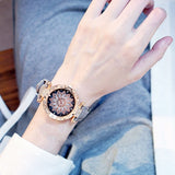 2022 Women Watches Set Starry Sky Ladies Bracelet Watch Casual Leather Sports Quartz Clock Relogio Feminino