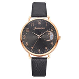 Printed Moon Luxury Women Fashion Watches Simple Female Dress Wristwatches Classical Design Ladies Quartz Leather Watch